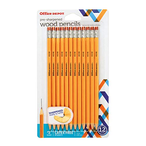 Office Depot® Brand Presharpened Pencils, 2 Medium Soft Lead, Yellow, Pack Of 12