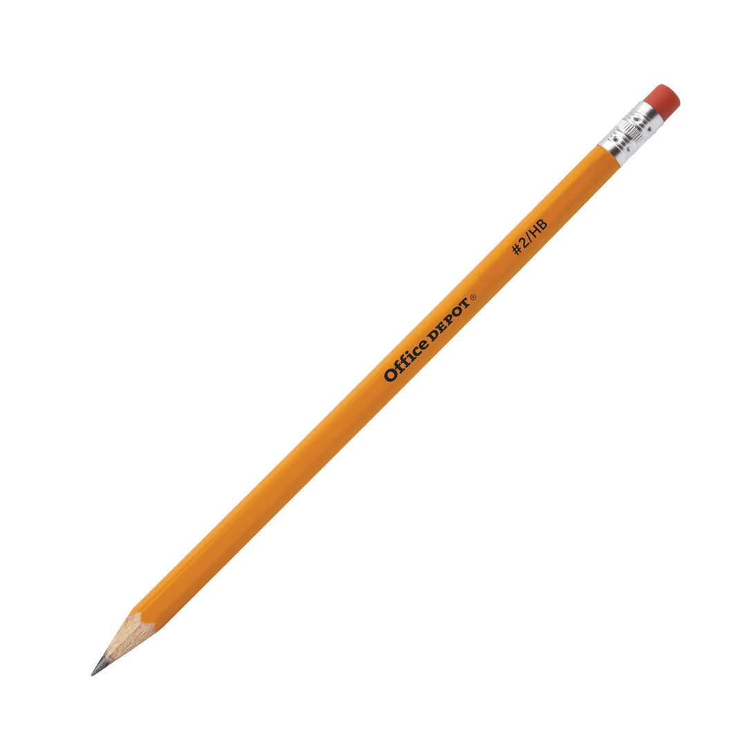 Office Depot® Brand Presharpened Pencils, 2 Medium Soft Lead, Yellow, Pack Of 12