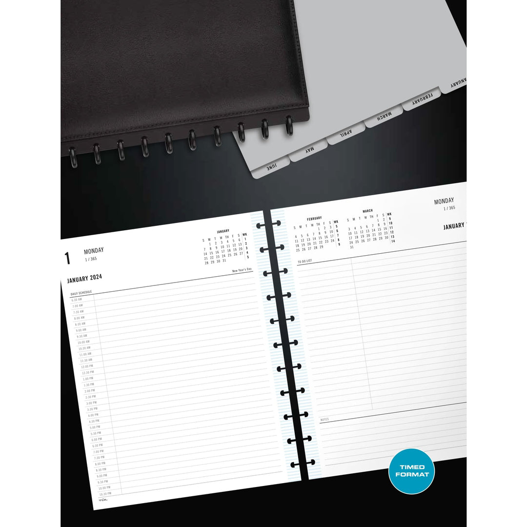 2024 TUL® Discbound Daily Planner Refill Pages, Half-Hourly Appointment Times
