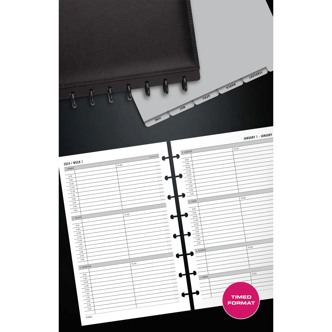 2024 TUL® Discbound Weekly Planner Refill Pages, Hourly Appointment Times