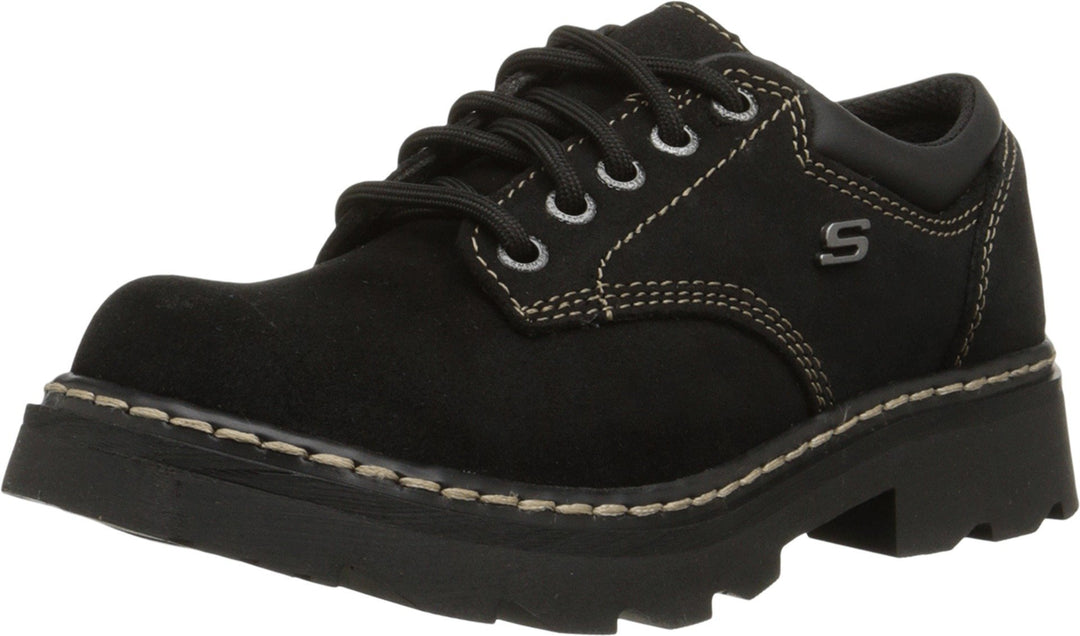 Skechers womens Parties - Mate Oxford, Black Scuff Resistant Leather, 11 US