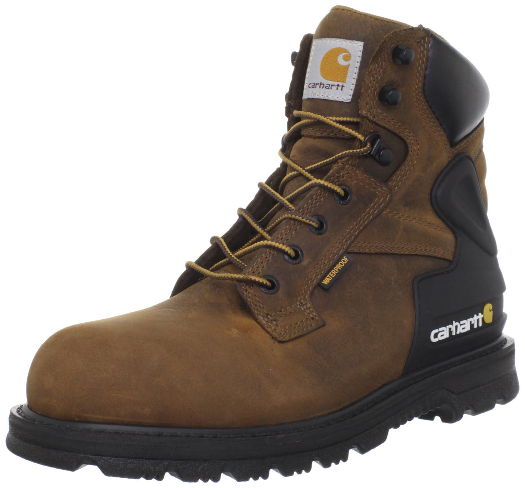 Carhartt men's  6" Leather Waterproof Breathable Safety Toe Bison Brown, 12 US