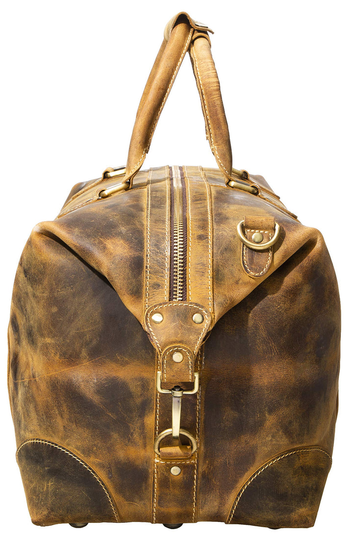 Viosi Genuine Leather Travel Duffel Bag | Oversized Weekend Luggage