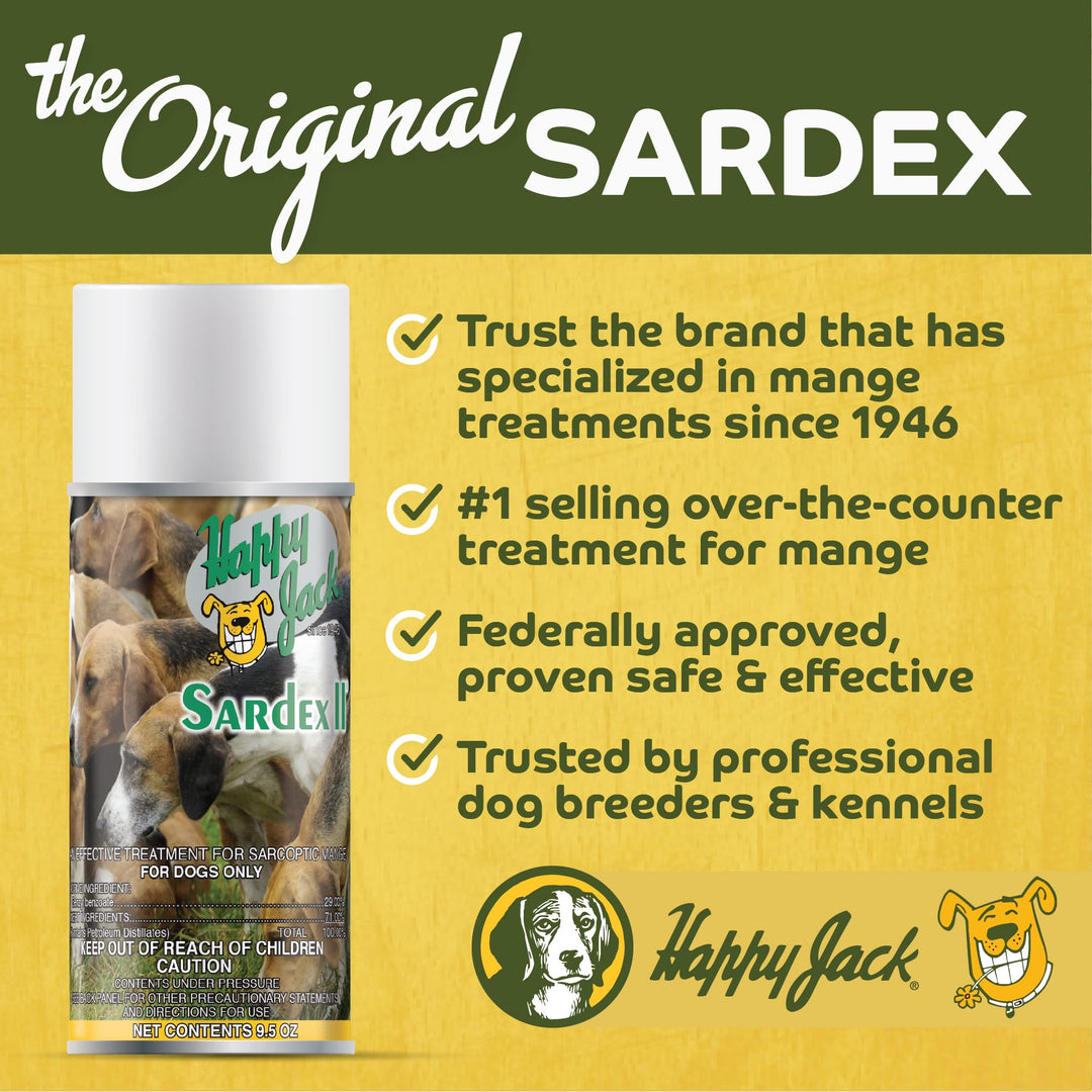 HAPPY JACK Sardex Mange Treatment for Dogs–Odorless,Stainless Itch Relief 9.5 oz