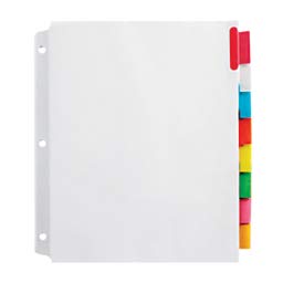Office Depot® Brand Insertable Extra-Wide Dividers with Big Tabs, Assorted Colors, 8-Tab