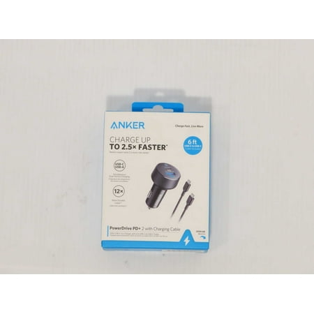 Anker 2-Port PowerDrive 33W Power Delivery Car Charger (with 6' PowerLine Select USB-C to USB-C Cable) - Black