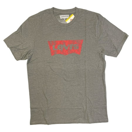 Levi s Men s Short Sleeve Crew Neck Graphic Logo T-Shirt (Grey  S)