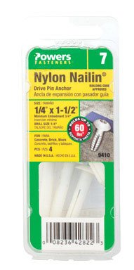 Hillman Nylon Nailin Anchors 1/4 " X 1-1/2 " 60 Lb. 4/Pack