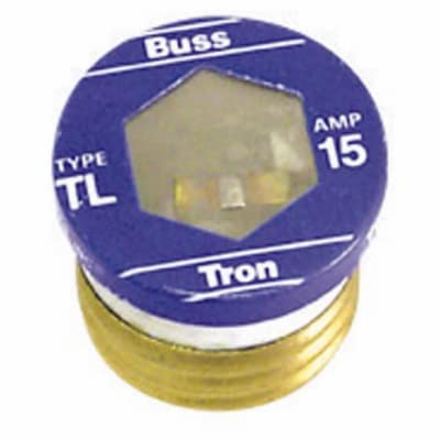Bussmann BP/TL-15 Time Delay Plug Fuse, 15 Amp, 125 Volt
