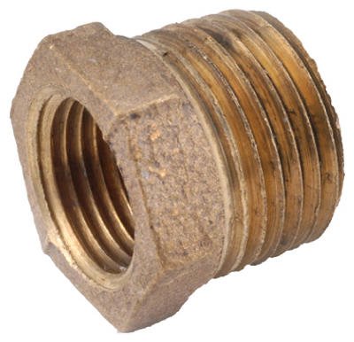 Anderson 738110-0602 Pipe Reducing Hexagonal Bushing, 3/8 x 1/8 in, Male x Female, Red Brass
