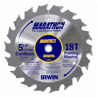 Irwin Marathon 5-3/8 in. Dia. x 10 mm Carbide Circular Saw Blade 18 teeth 1 pc.