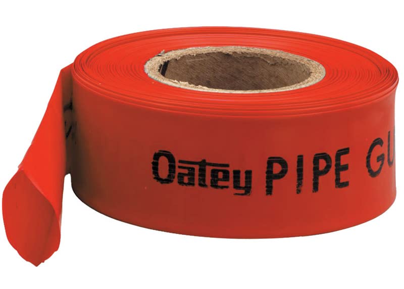 Oatey 38708 Pipe Guard Tape, 4 Mil Sleeve, Polyethylene, 1/2-Inch, 3/4-Inch, 1-Inch, Red