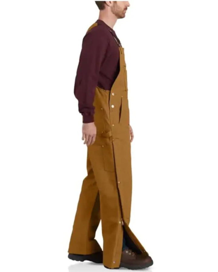 Carhartt Men's Loose Fit Firm Duck Insulated Bib Overall, Brown, X-Large