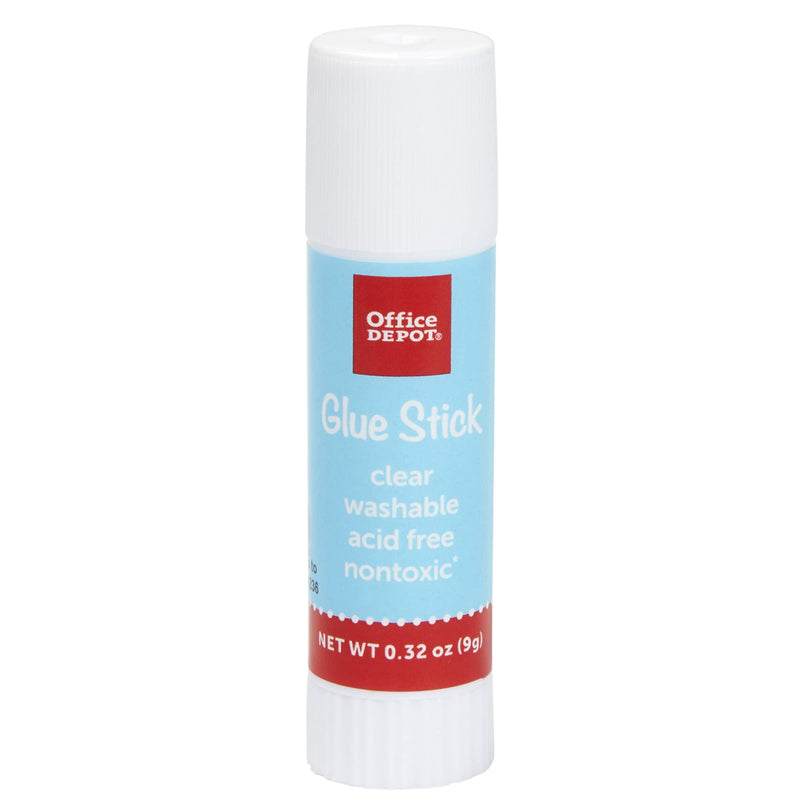 Office Depot Brand Glue Sticks, 0.32 Oz, Clear, Pack Of 30 Glue Sticks