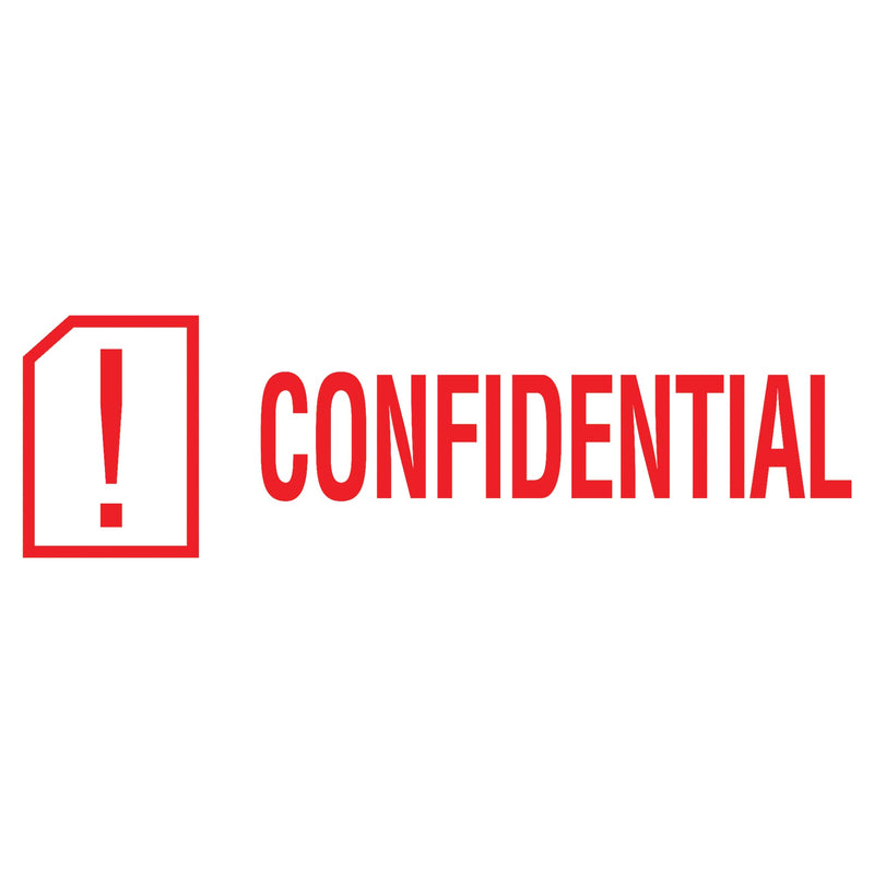Accu-Stamp2 Shutter One-Color Stamp, "Confidential", 1 5/8" x 1/2" Impression, Red