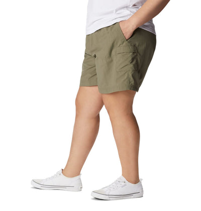 Columbia Women's Sandy River Cargo Short, Breathable, UPF 30 Sun Protection, Stone Green, Small