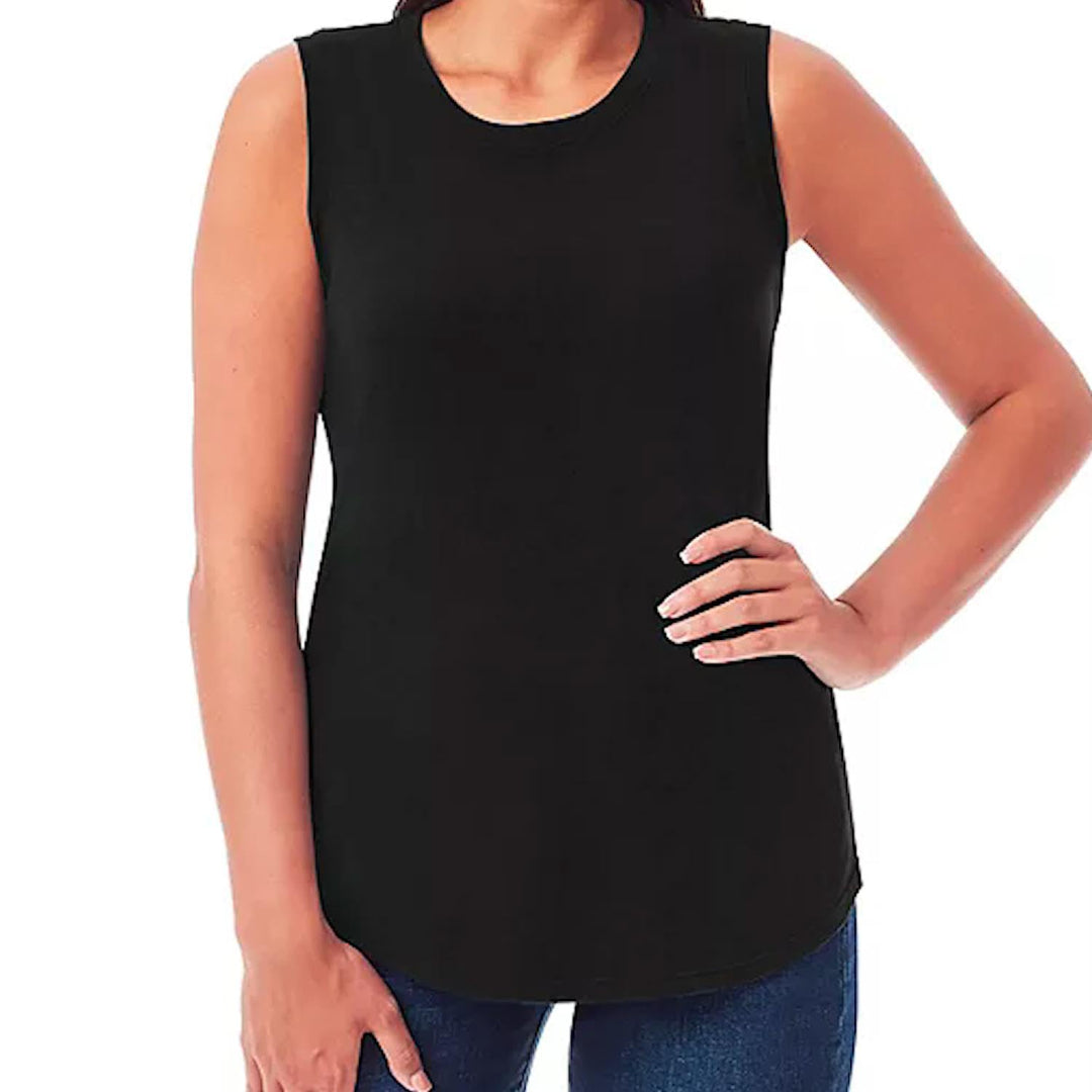 Member's Mark Women's Relaxed Fit Pima Cotton & Modal Essential Tank Black S