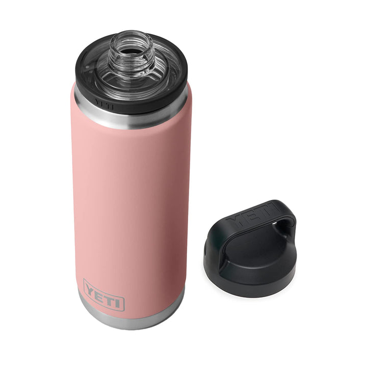 YETI Rambler 26 oz Bottle, Vacuum Insulated, Stainless Steel with Chug Cap, Sandstone Pink
