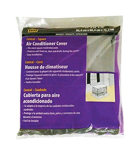 M-D Building Products 30 in. H x 34 in. W Polyethylene Gray Square Central Air Conditioner Cover