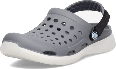 Joybees Modern Clog - Women's and Men's Comfortable Supportive Slip-on Shoe with Adjustable Strap - Charcoal/Light Grey - Women's Size 5, Men's Size 3