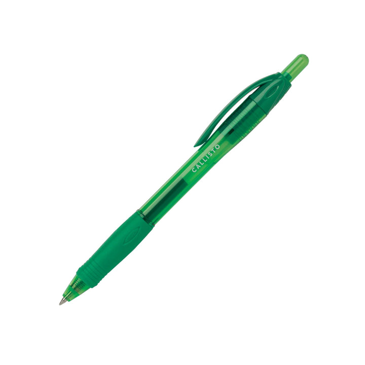 Office Depot® Brand Callisto Soft-Grip Retractable Ballpoint Pens, Medium Point, 1.0 mm, Green Barrel, Green Ink, Pack Of 4