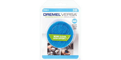 Dremel PC363-3 Versa Power Cleaner Non-Scratch Microfiber Sponge Pad for Faster, Easier Cleaning and Scrubbing without Scratching, 3 Pack