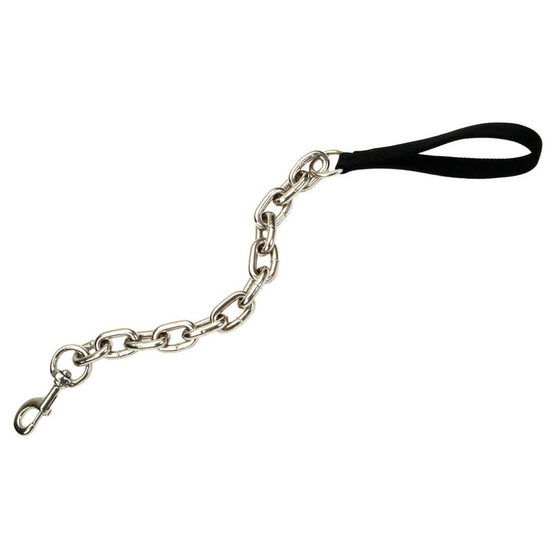 Coastal Giant Chain Traffic Dog Leash with Nylon Handle Black 1 in x 30 in - PDS-076484029301