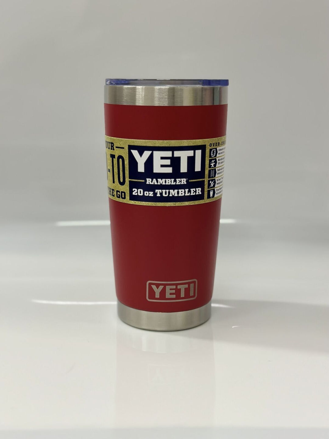YETI Rambler 20 oz Tumbler, Stainless Steel, Vacuum Insulated with MagSlider Lid, Harvest Red