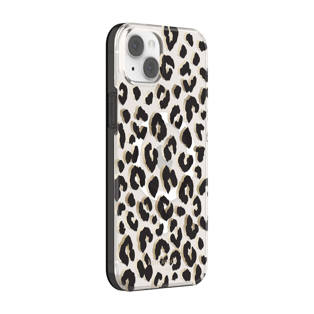 kate spade new york Protective Hardshell Case Compatible with MagSafe for Apple iPhone 14 Max - City Leopard Black [KSIPH-236-CTLB]