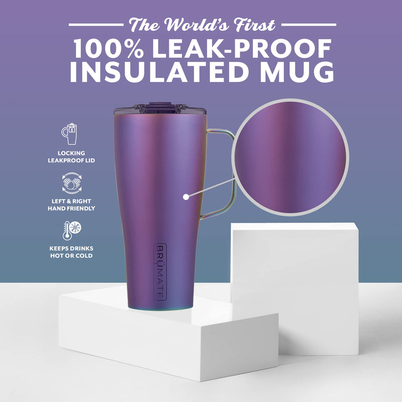 BrüMate Toddy XL - 32oz 100% Leak Proof Insulated Coffee Mug with Handle & Lid - Stainless Steel Coffee Travel Mug - Double Walled Coffee Cup (Dark Aura)