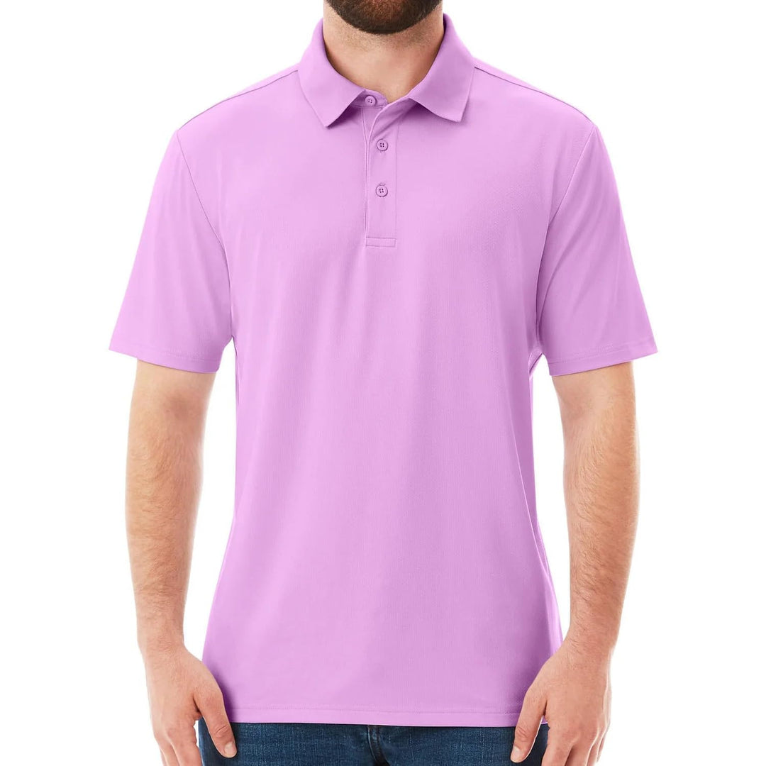 Member's Mark Men's Jacquard Textured Performance Polo Small Blushed Lilac)