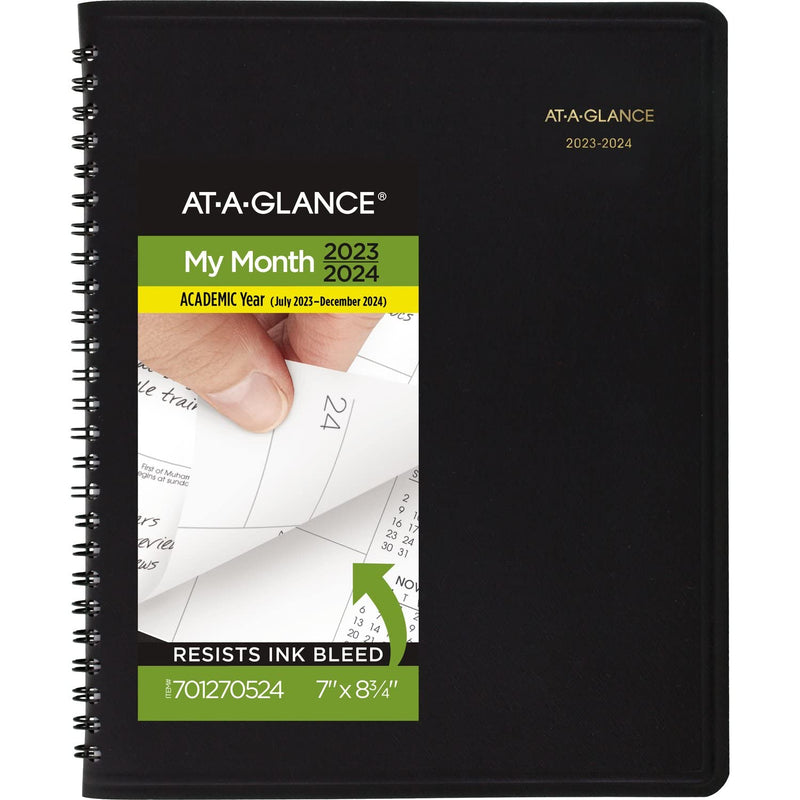 AT-A-GLANCE Academic 2023-2024 Monthly Planner Black Medium 7 x 8 34 - Academic