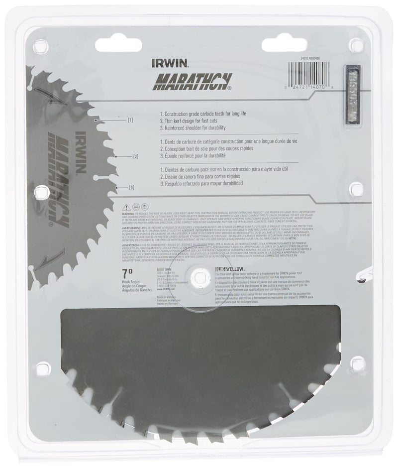Irwin Marathon 10 in. Dia. x 5/8 in. Carbide Miter and Table Saw Blade 40 teeth 1 pc.