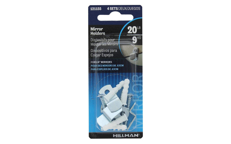 Hillman Metal Mirror Holder Kit (4-Sets) 121155 Pack of 10