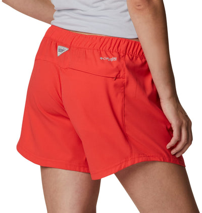 Columbia Women's Tamiami Pull-On Short, Red Hibiscus, 3X Plus