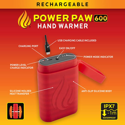 Electric Hand Warmer Rechargeable - POWERPAW, Waterproof Portable Hand Warmer
