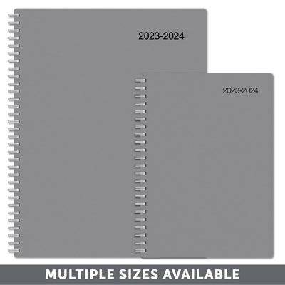 2023-2024 Office Depot® Brand Weekly/Monthly Academic Planner, 5" x 8", 30% Recycled, Gray, July 2023 to June 2024