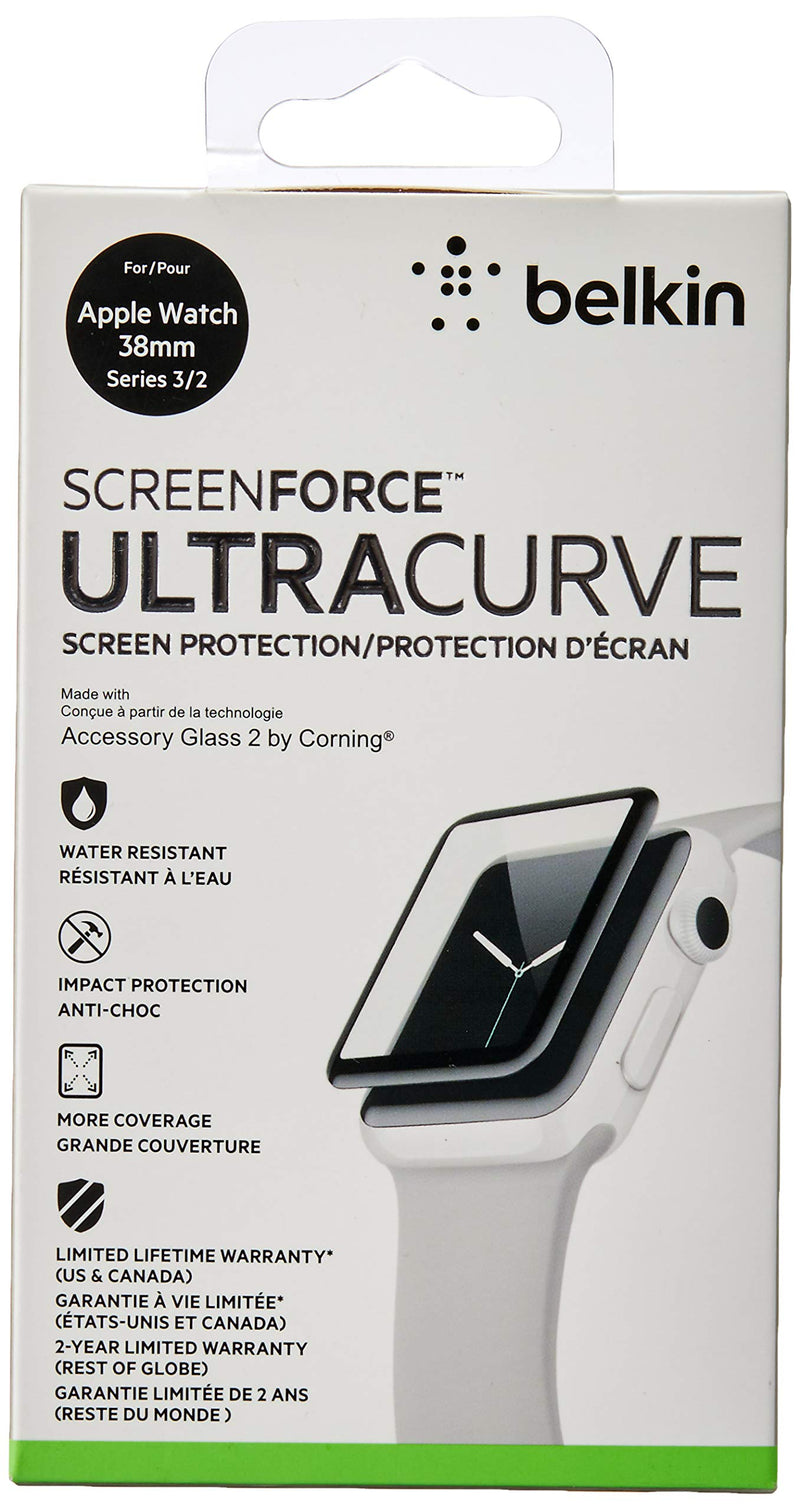 Belkin UltraCurve Force Screen Protector Real Glass Material for Apple Watch, Series 2