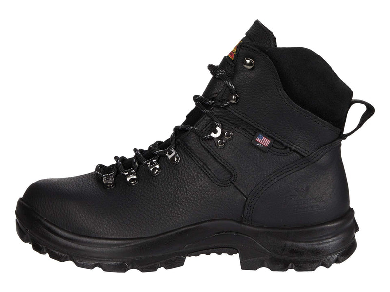 Thorogood Shoes Six Inch Black Work Boot,Steel,9,PR  804-6365 3E 9