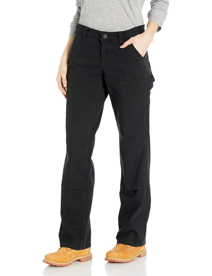Carhartt Women's Rugged Flex Loose Fit Canvas Double-Front Work Pant, Black, 16-TLL