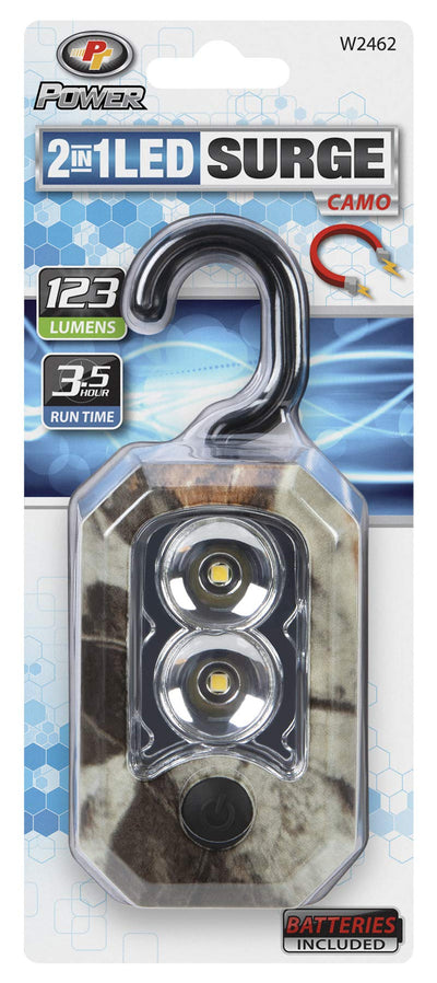 Performance Tool W2462 123 Lumen Camo Compact LED Work Light With Hook & Magnetic (Sold as 1 Flashlight)
