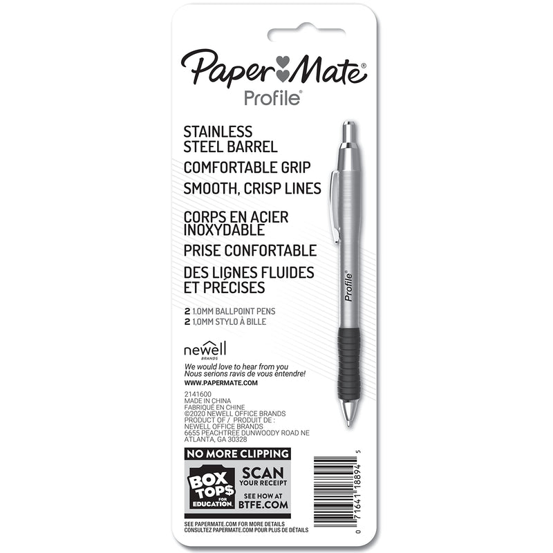 Sanford PAP2130519 Retractable Ballpoint Pen, Blue & Silver - 1 mm