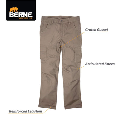 Berne Men's Torque Ripstop Cargo Pant, 52W X 32L, Slate