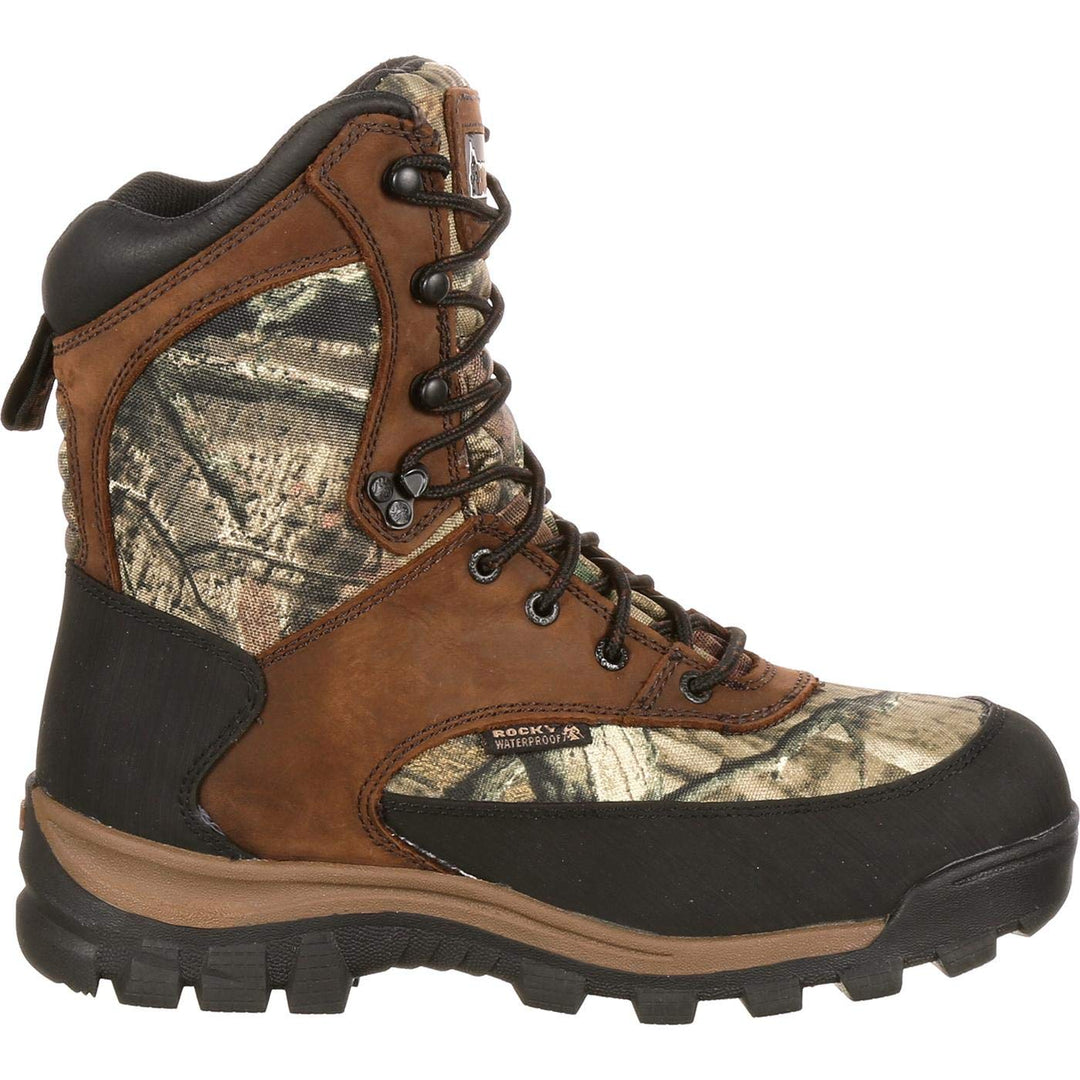 Rocky Men's FQ0004755 Mid Calf Boot, Brown and Mossy Oak Break Up Infinity, 9 M US