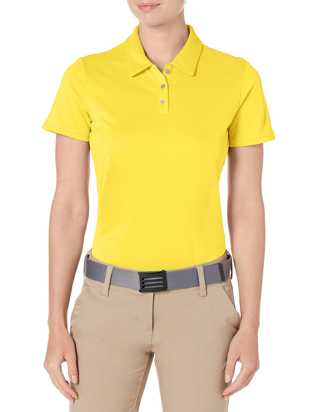 adidas Golf Tournament Short Sleeve Polo, Bright Yellow, Small