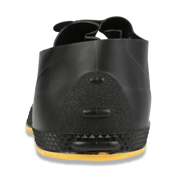 Servus SuperFit 4" PVC Dual-Compound Slip-On Men's Overshoes, Black & Yellow (11004B-Boxed)