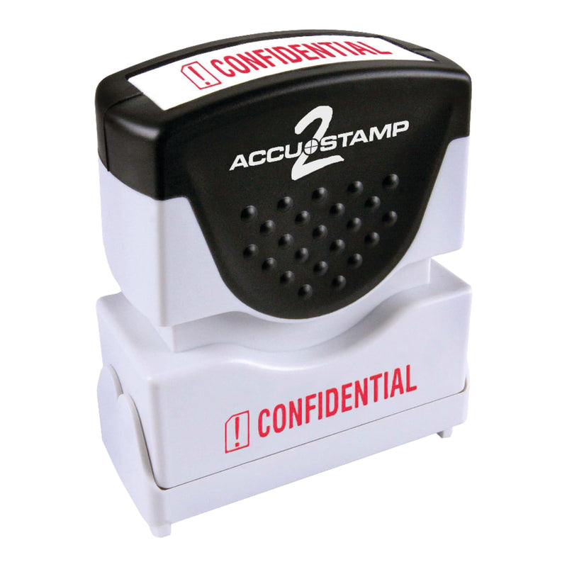 Accu-Stamp2 Shutter One-Color Stamp, "Confidential", 1 5/8" x 1/2" Impression, Red