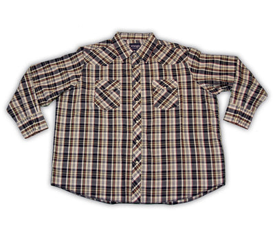 Wrangler Men's Assorted Striped Or Plaid Long Sleeve Classic Western Shirt Big Plaid XXX-Large Tall