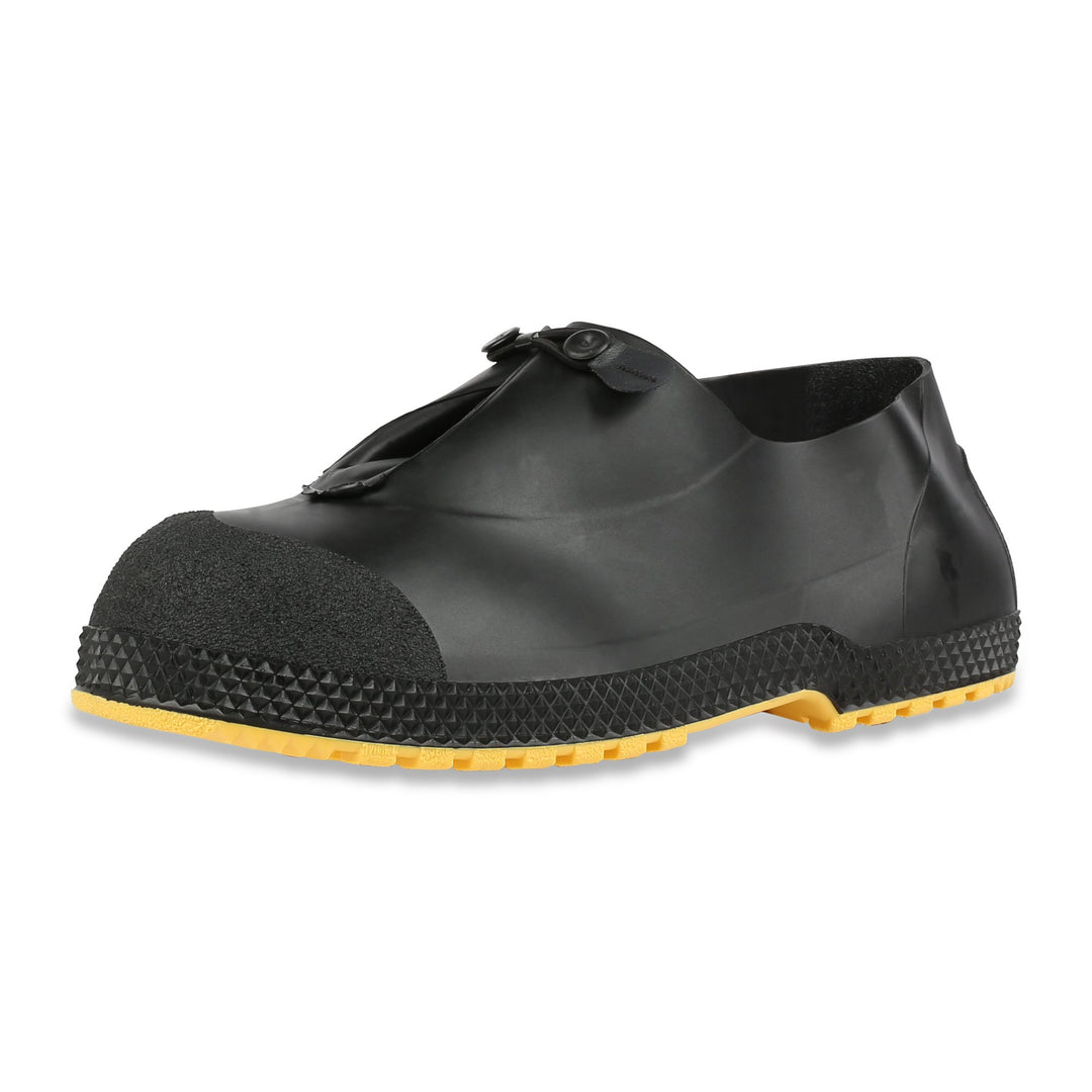 Servus SuperFit 4" PVC Dual-Compound Slip-On Men's Overshoes, Black & Yellow (11004B-Boxed)