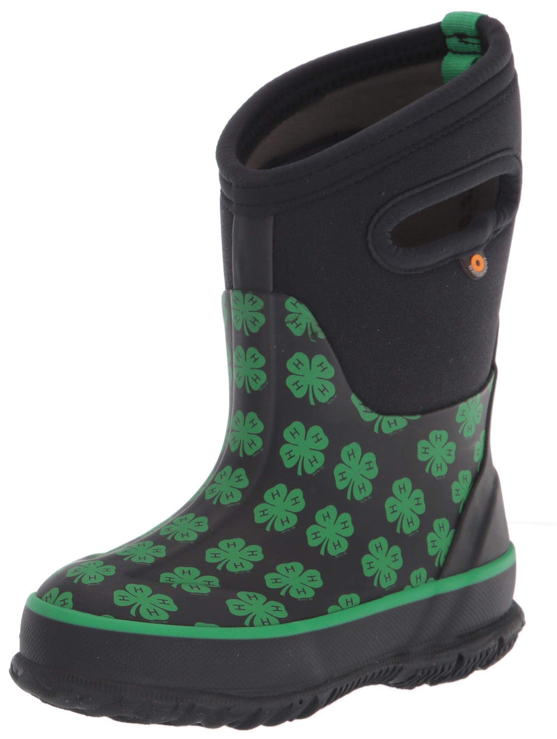 Bogs Kids Classic High Waterproof Insulated Rubber Neoprene Rain Boot, 4h-Black Green, 10 US Unisex Toddler